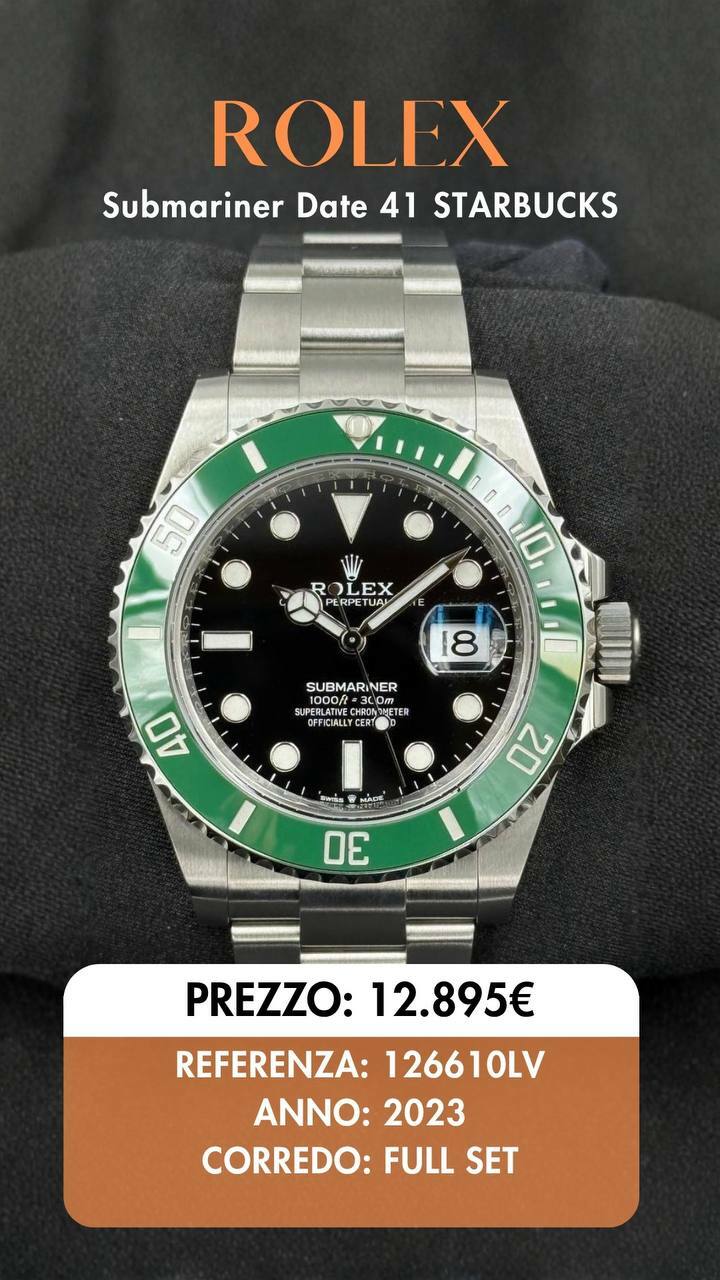 Rolex Submariner Date 41 STARBUCKS lotto 39006
